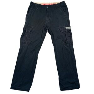 Unionbay Cargo Pants Mens 34x32 Black Y2K Vintage Straight Leg Cotton Baggy Fit